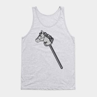 Black And White Horse Stick With Pink Background Tank Top